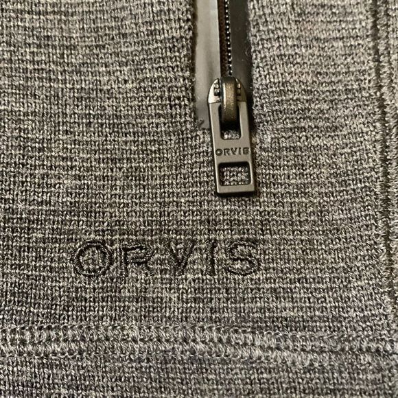 50% off! ORVIS full zip mock neck wool blend sweater cardigan zippered pockets M - Picture 4 of 13